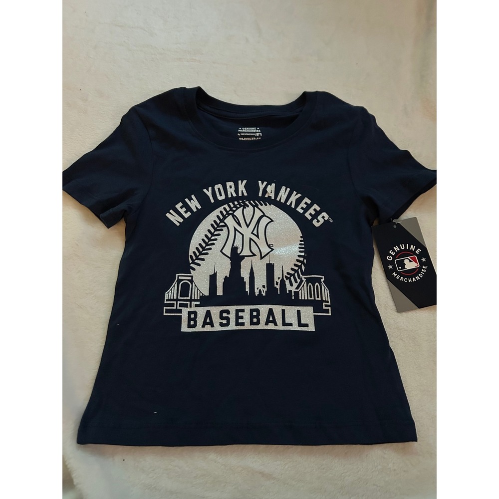 New York‎ Yankees MLB Baseball T-Shirt XS Extra Small Girls Navy Blue